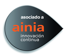 logotipo del sello de pertenencia a AINIA centro tecnológico: Asociado a AINIA innovación continua